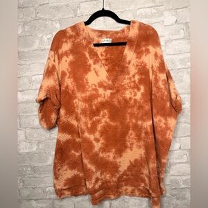 Wonderly Blouse V Neck Size 4X Pumpkin/Orange